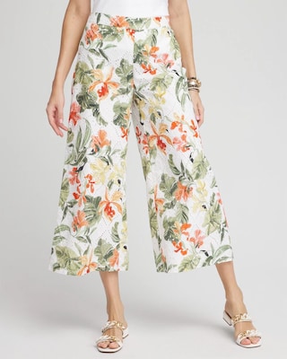 Floral Eyelet Culotte Pants | Chico's